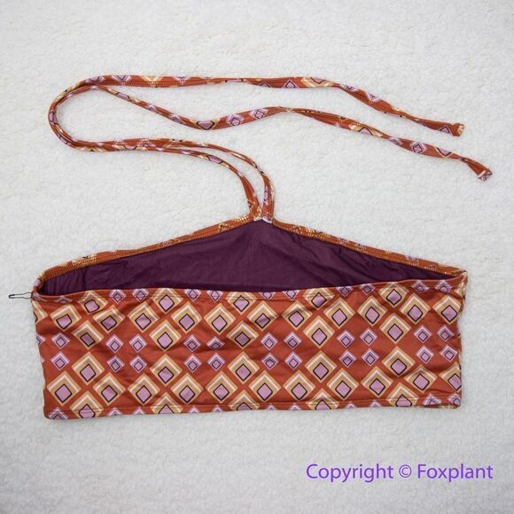 NEW Beth Richards Gina bikini top in Triangle geo print , saffron, size‎ XL - Picture 8 of 13